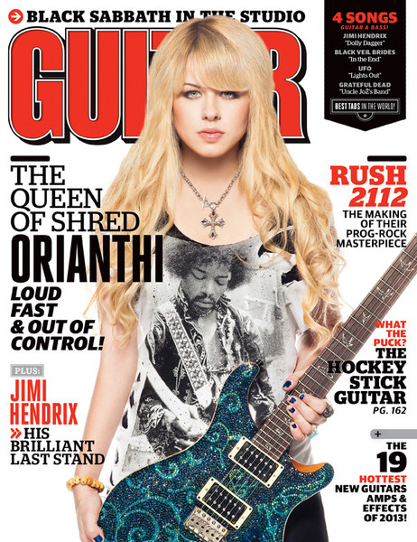 April 2013 issue of Guitar World Magazine features Orianthi on its cover. 