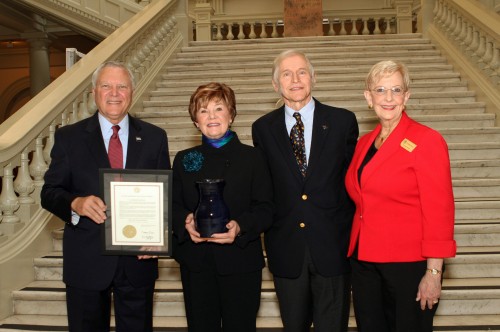 Dinah and Fred Gretsch (center) with Georgia governor and first lady Nathan and Sandra Deal following the presentation of the Governor’s Award For The Arts. Photo: Spark St. Jude/MagicOnFil