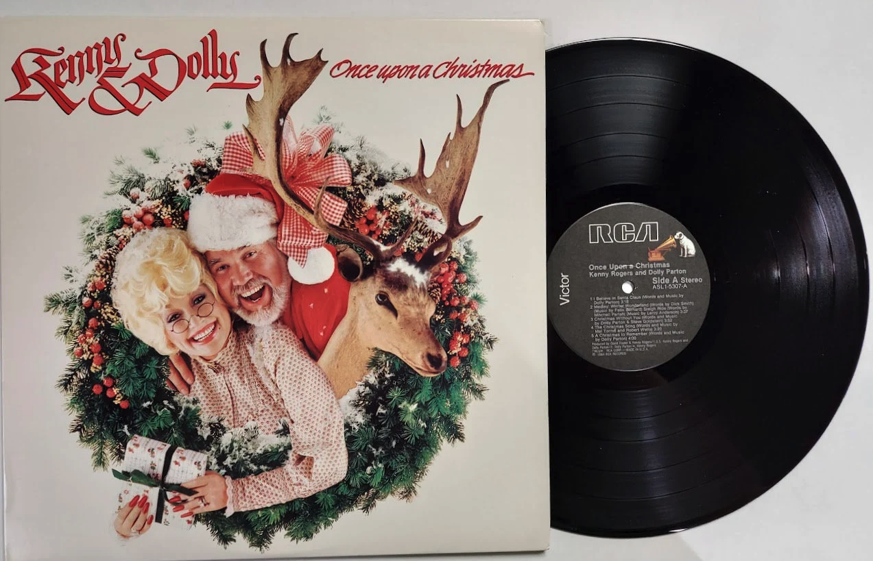 Vinyl record of the album Once Upon a Christmas by Kenny Rogers & Dolly Parton.